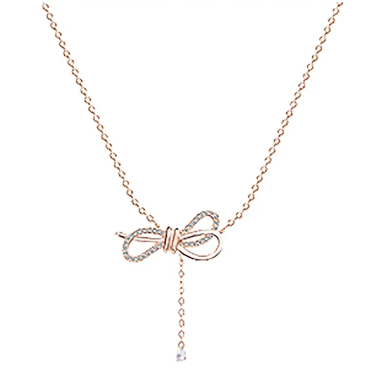 Модное ожерелье с бантом стразы цепь Свадебные Ювелирные изделия