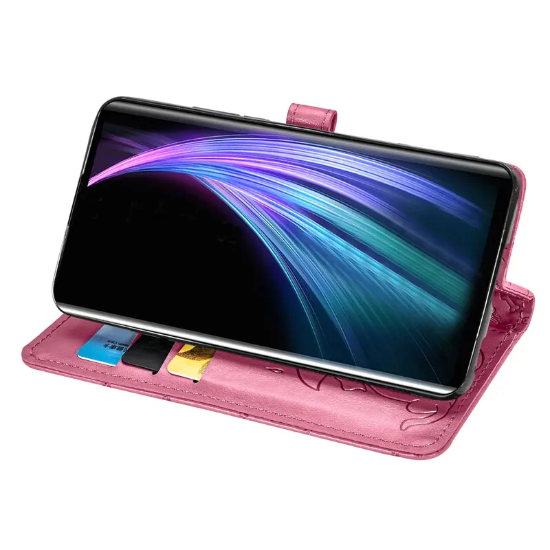 

PU Leather Flip Case for Sharp Aquos Zero2 Cat Dog Pattern Phone Wallet Case Bag Cover Stand Holder