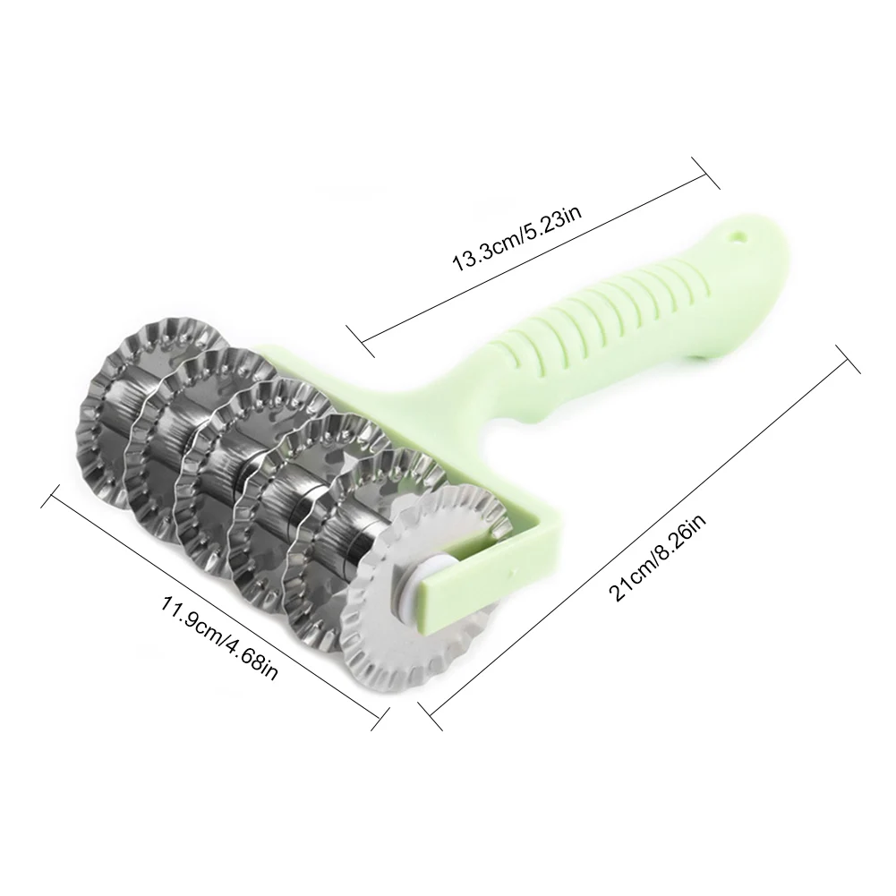 

Kitchen Stainless Steel Roller Dough Grid Knife 6-round Cutter Pizza Pastry Knife Baking Tools DIY Baking Accessories