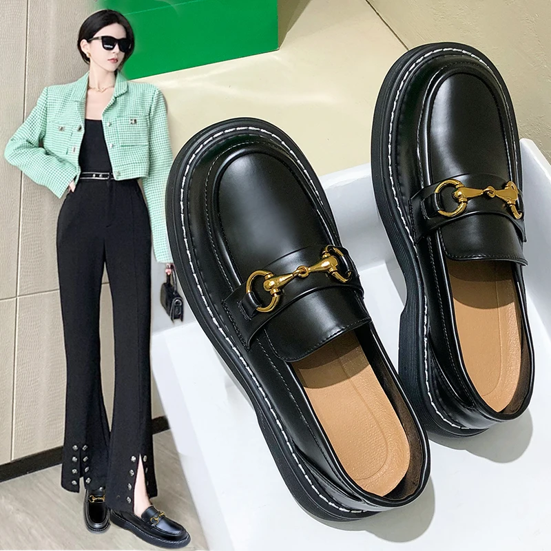 

omen’s Shoes Flats Loafers Ladies Real Cowhide Leather Brand Mules Sneakers Womens Designer Mocasines Woman Luxury Moccasins