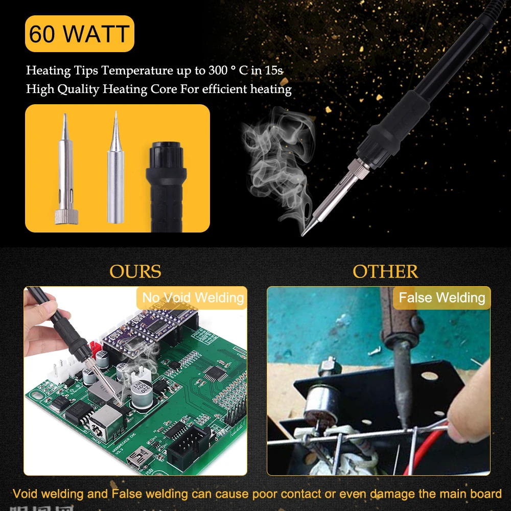 Паяльная станция 60 Вт цифровой дисплей штатив для паяльника + универсальный