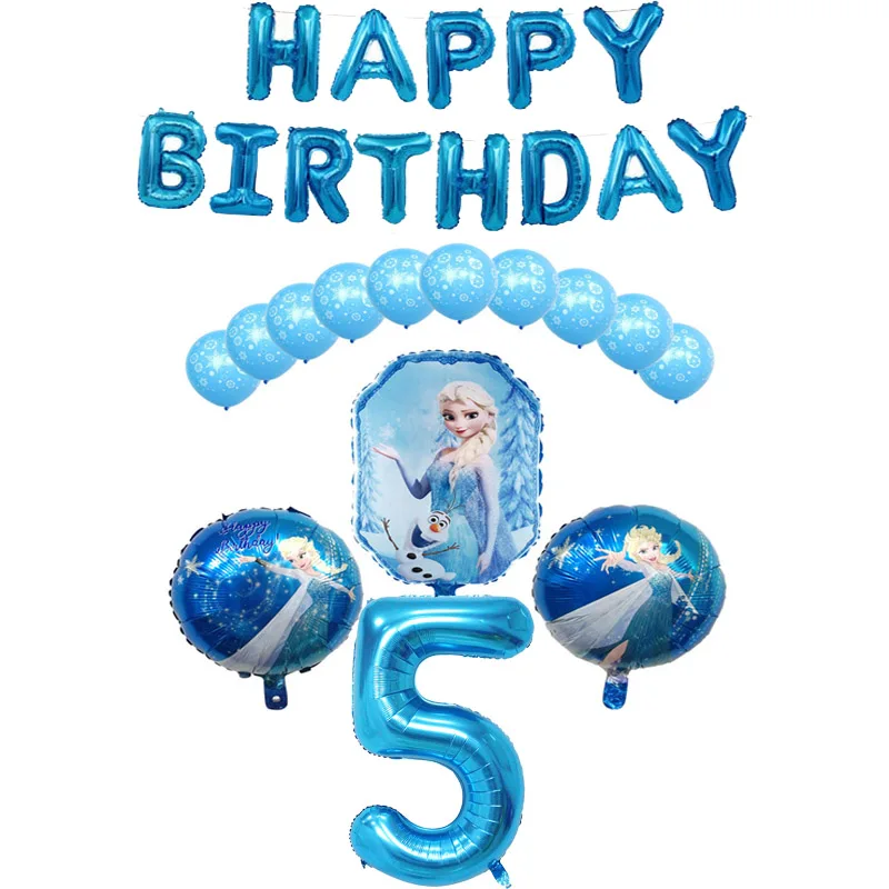 27 шт/лот с днем рождения Эльза Анна прайс алюминиевые воздушные шары из фольги в