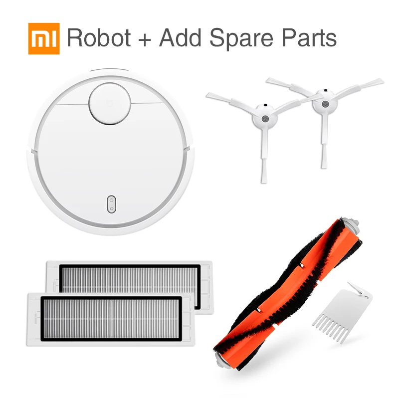 XIAOMI MIJIA MI робот-пылесос для домашнего фильтра стерилизация пыли 1800PA автоматическое подметание умный планируемый wifi приложение дистанционное управление - Цвет: Add Spare Parts