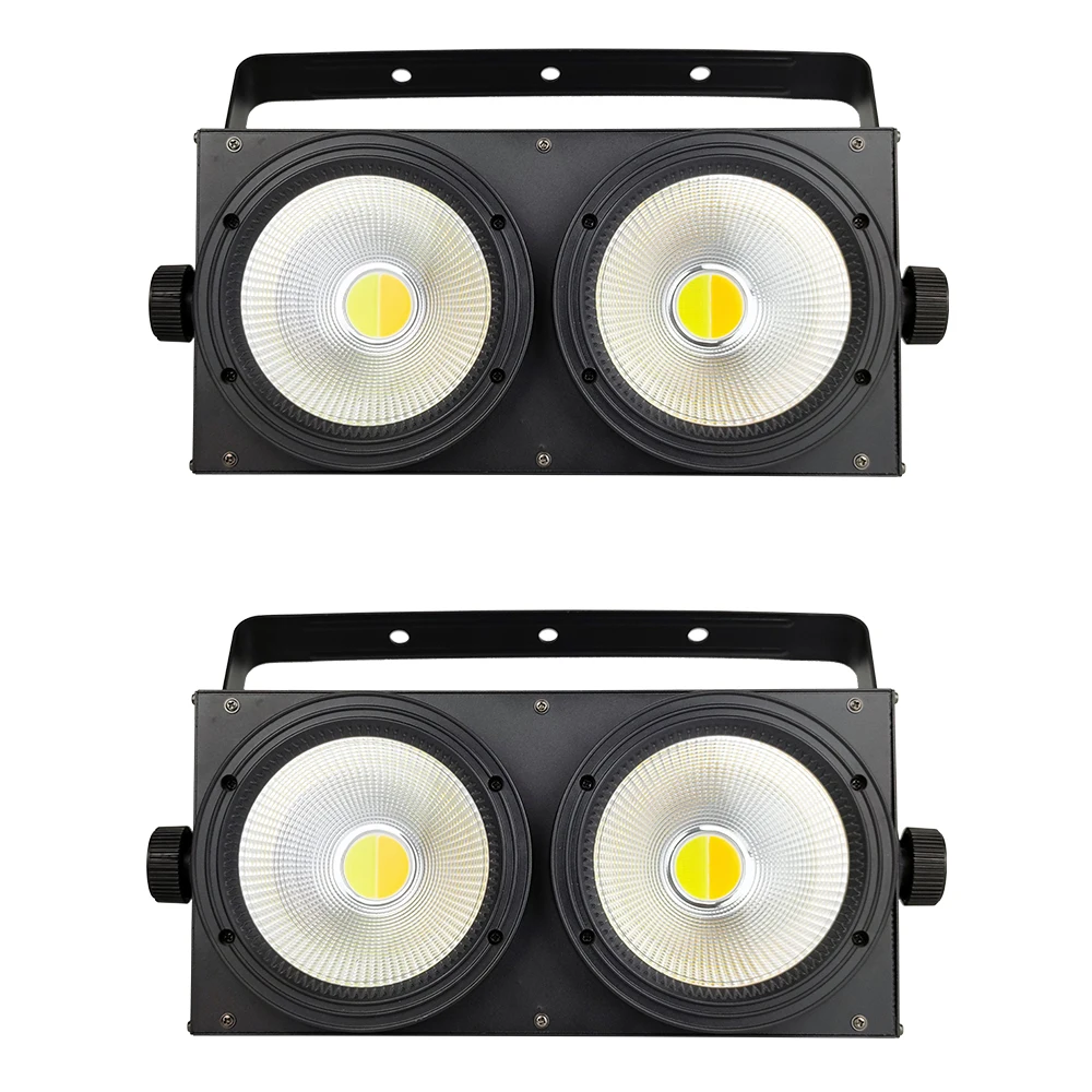 

2 шт. 2 глаза 200 Вт COB светильник Холодный белый/теплый белый 2 в 1 2x100 Вт Конференц-кино и телевизор прожектор заливасветильник