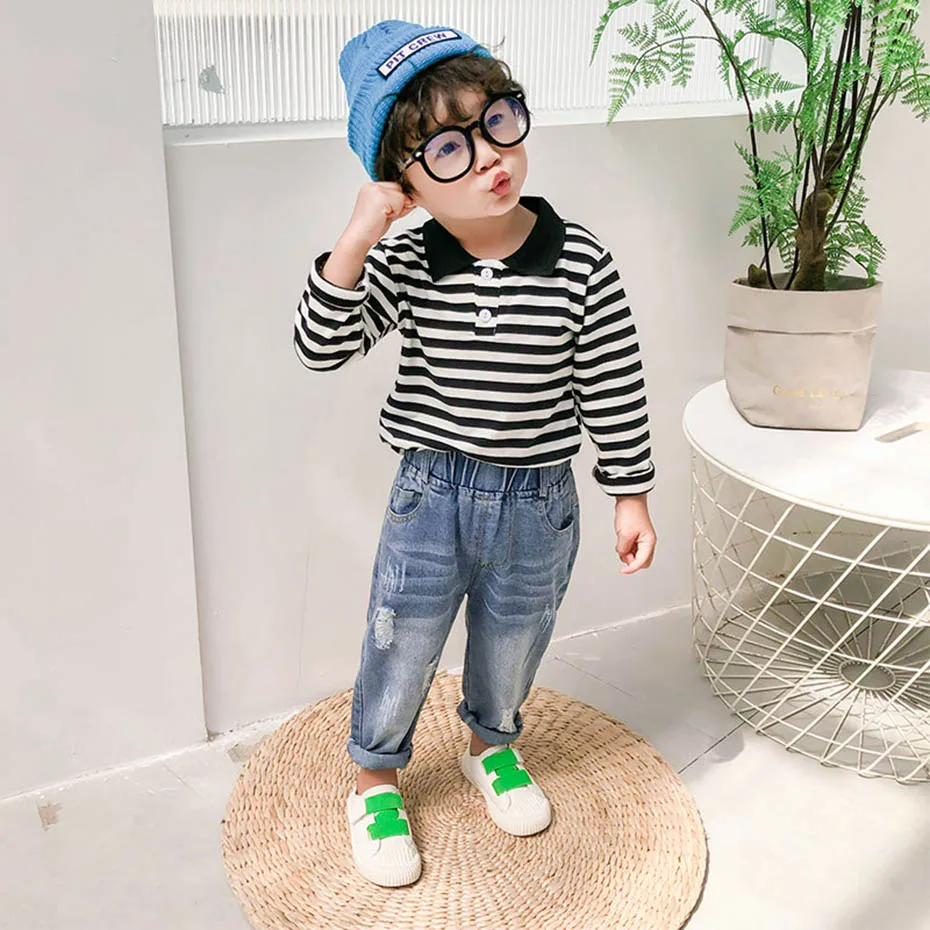 Рваные джинсы с дырками для девочек стильные детские весенне-осенняя одежда от 0