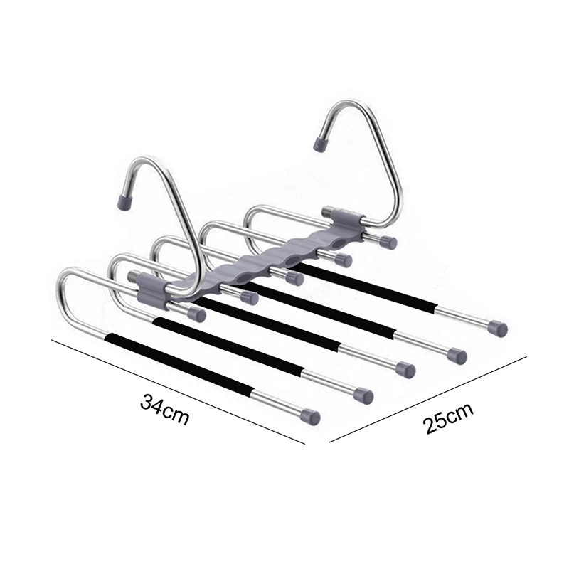 

cintre ceintre pantalon percha pantalones pants hanger Stainless Steel Multi-functional Pant Rack Magic Trouser Hanger 5 in1
