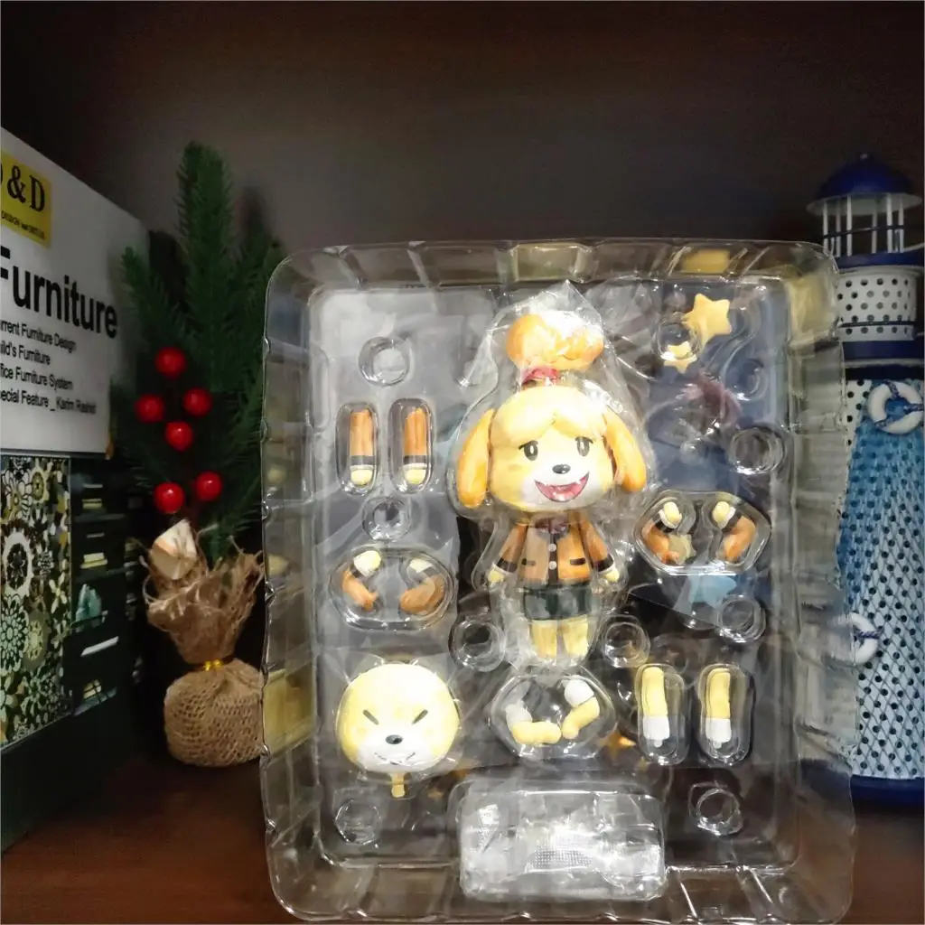 

Animal Crossing Isabelle PVC Action Figures Q.ver 386# 100mm Animal Crossing Anime Figurine Toy Diorama