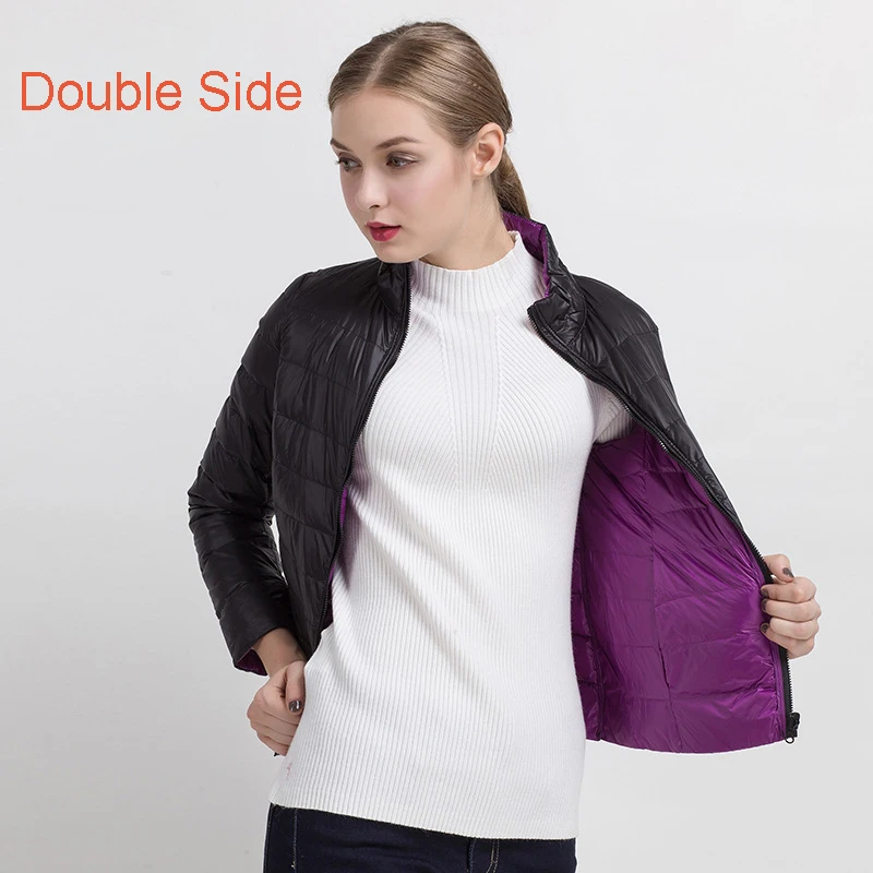 Женский ульсветильник Двусторонний пуховик с утиными перьями | Женская одежда