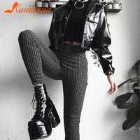big size 43 luxury brand ladies goth platform ankle boots zip lace up chunky high heels boots women fashion party ol shoes woman