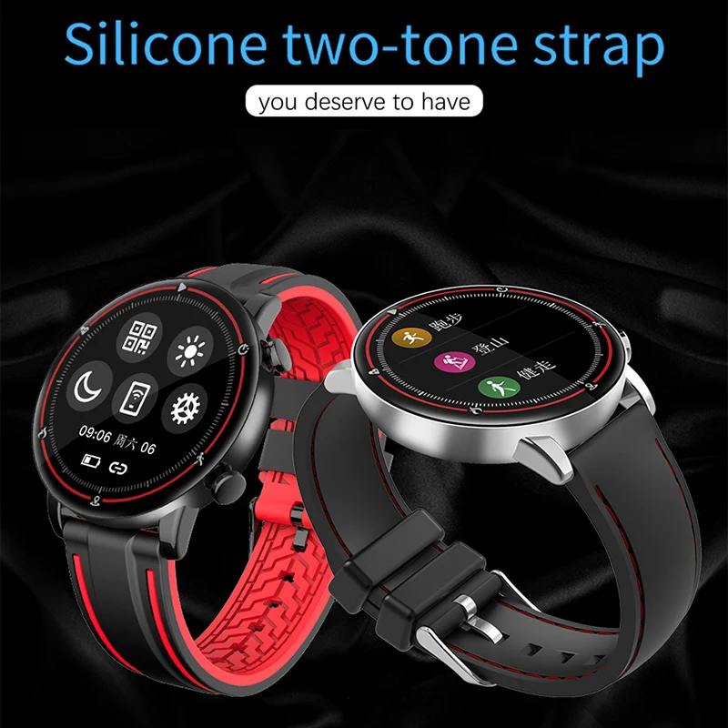 

1.28 Inch LCD Multifunctional Waterproof Smart Watch Round Color Screen Silicone Strap Heart Rate Sports Bracelet Unisex PUO88