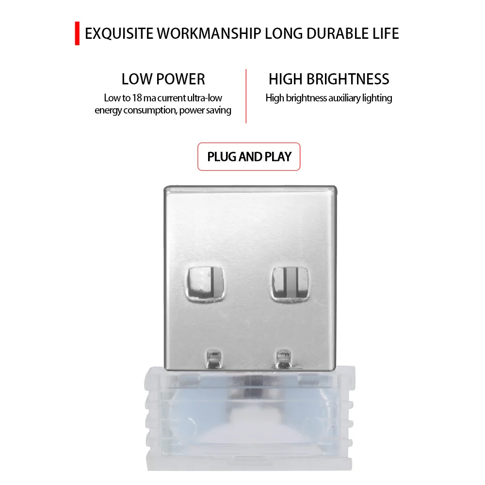 

USB Light Mini Atmosphere Lights Colorful Car Ambient Light Decorative Lamp Emergency Lighting Portable Car Accessories