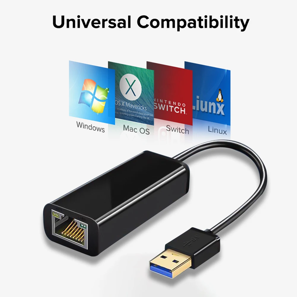 

USB Ethernet Adapter Network Card USB to Ethernet Adapter UE010 USB 3.0 to 10/100/1000Mbps Gigabit Network Adapter