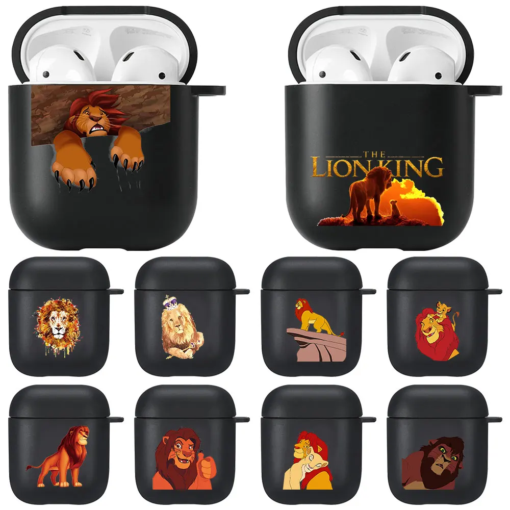 

Disney Aslan The lion king Cover AirPods Case For Apple AirPods 1 2 Black TPU Bluetooth Earphone Charging for AirPods 2 1 Box