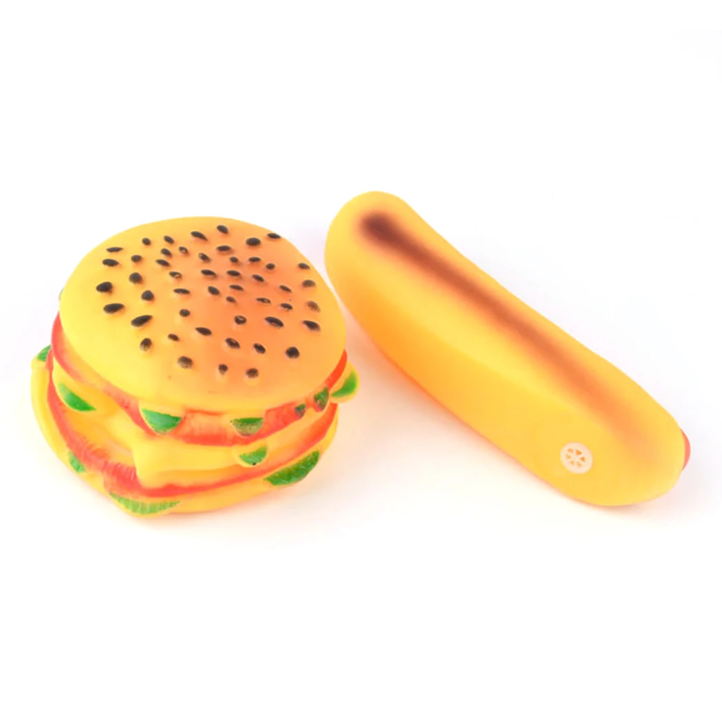 2 шт. моделирование Еда скрипучий игрушки Укус доказательство забавные гамбургер