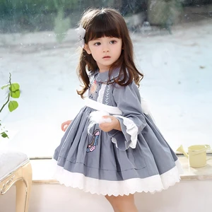 2pcs Autumn Infant Dress Toddler Long-Sleeved Cotton Spanish Style Princess Party Costume Girls Dres