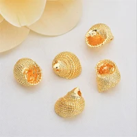 5pcslot new trendy gold color plated brass conch charms connectors for diy necklace earrings pendant jewelry making accessories
