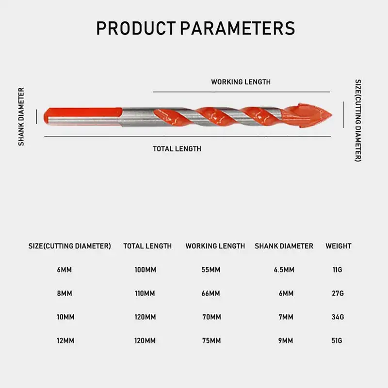 5 шт. электроинструменты центровочное сверло Молот бетона Керамика Плитка по