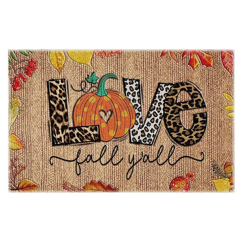 

Decorative Welcome Doormat Non-Slip Washable Doormat Rubber Back Cushion Thanksgiving Indoor and Outdoor Decoration