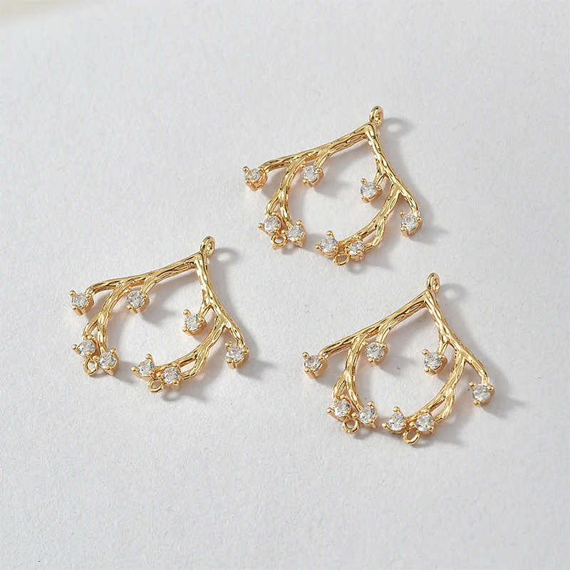 2 шт. медные серьги гвоздики с фианитами|Ювелирная фурнитура и компоненты| |