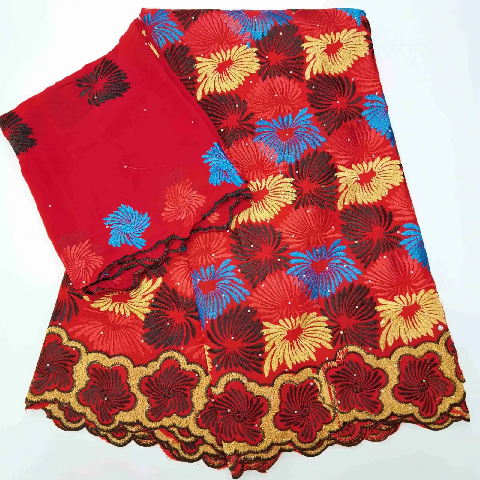 

XIUYSAI Nigerian African Lace Fabric Embroiderey Punch Cotton Swiss Voile Lace In Switzerland For Wedding Party Dress Sew SL205