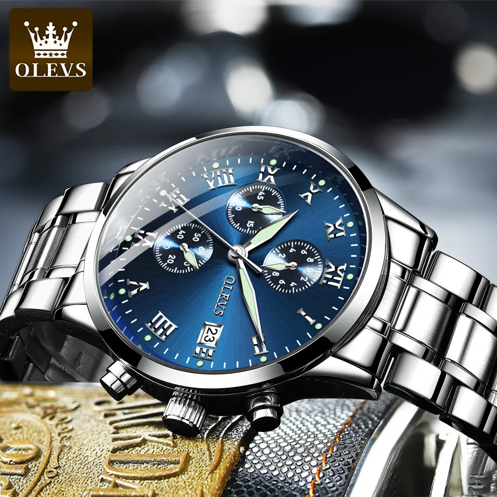 

OLEVS Luxury Brand Fashion watches Mens Luminous Rhinestone Quartz Watch Mens Dress Calendar Clock Wristwatches Relojes Mujeres