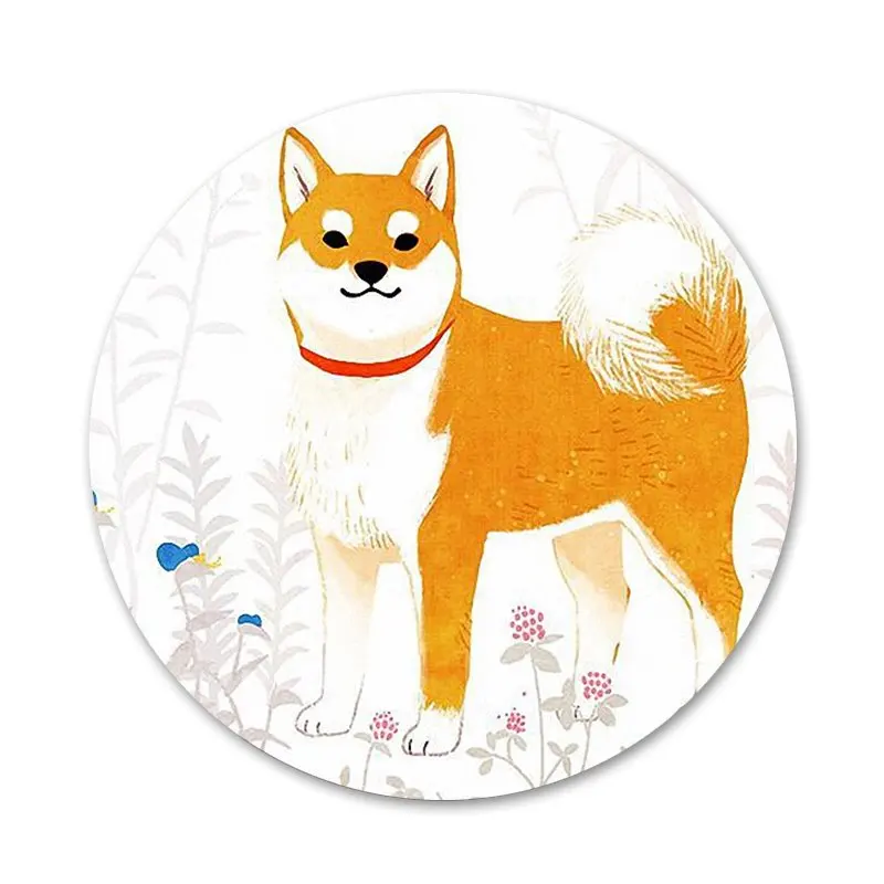 Магнитные наклейки-открывашки для холодильника с изображением смешной декорации для дома на кухне с собакой Шиба Ину "Брашвуд Доге" и надписью "Пиво Кола" 58 мм.