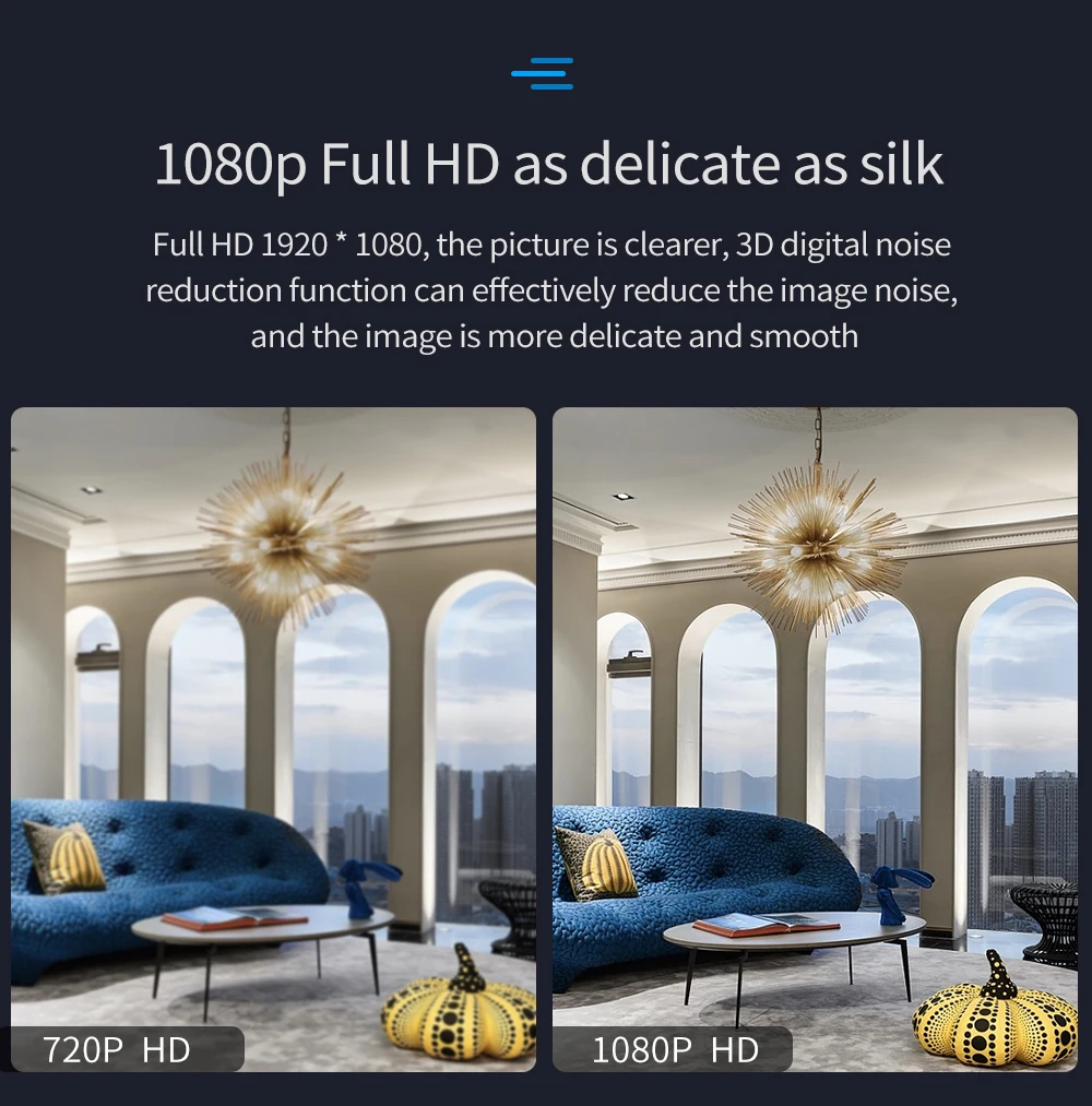 Камера видеонаблюдения GauTone с функцией ночного видения 1080P Wi Fi|Камеры