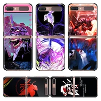 hot anime eva for samsung galaxy z flip 3 5g black mobile shockproof hard capa fundas phone case