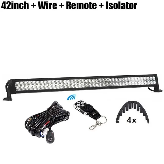 240W Remote Isolator 42 дюйма 240 Вт прямой светодиодный рабочий светильник для вождения автомобиля грузовика внедорожника противотуманная фара с комплектом проводов беспроводной изолятор дистанционного управления - Цвет: 240W Remote Isolator