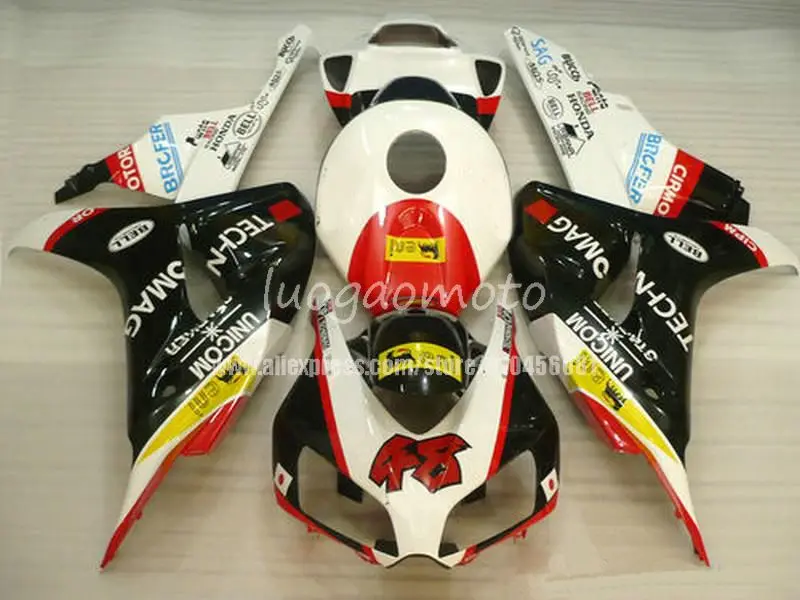 

100% новый комплект обтекателей для honda cbr1000 2004 2005 2006 2007 инжекторный кузов cbr1000 04 05 06 07 cbr1000rr # T298F UNICOM 48