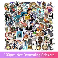 50100pcs miyazaki hayao anime stickers moving castle spirited away cartoon stickers for bike laptop book luggage kids toys