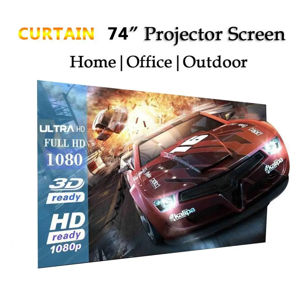 74 дюймовый подходящий Мягкий Складной проектор специальный экран легко