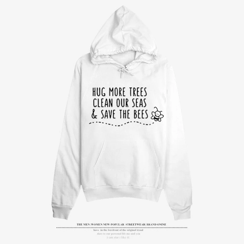 Осенне зимний пуловер в стиле Харадзюку с надписью Save The Bees плотные свободные