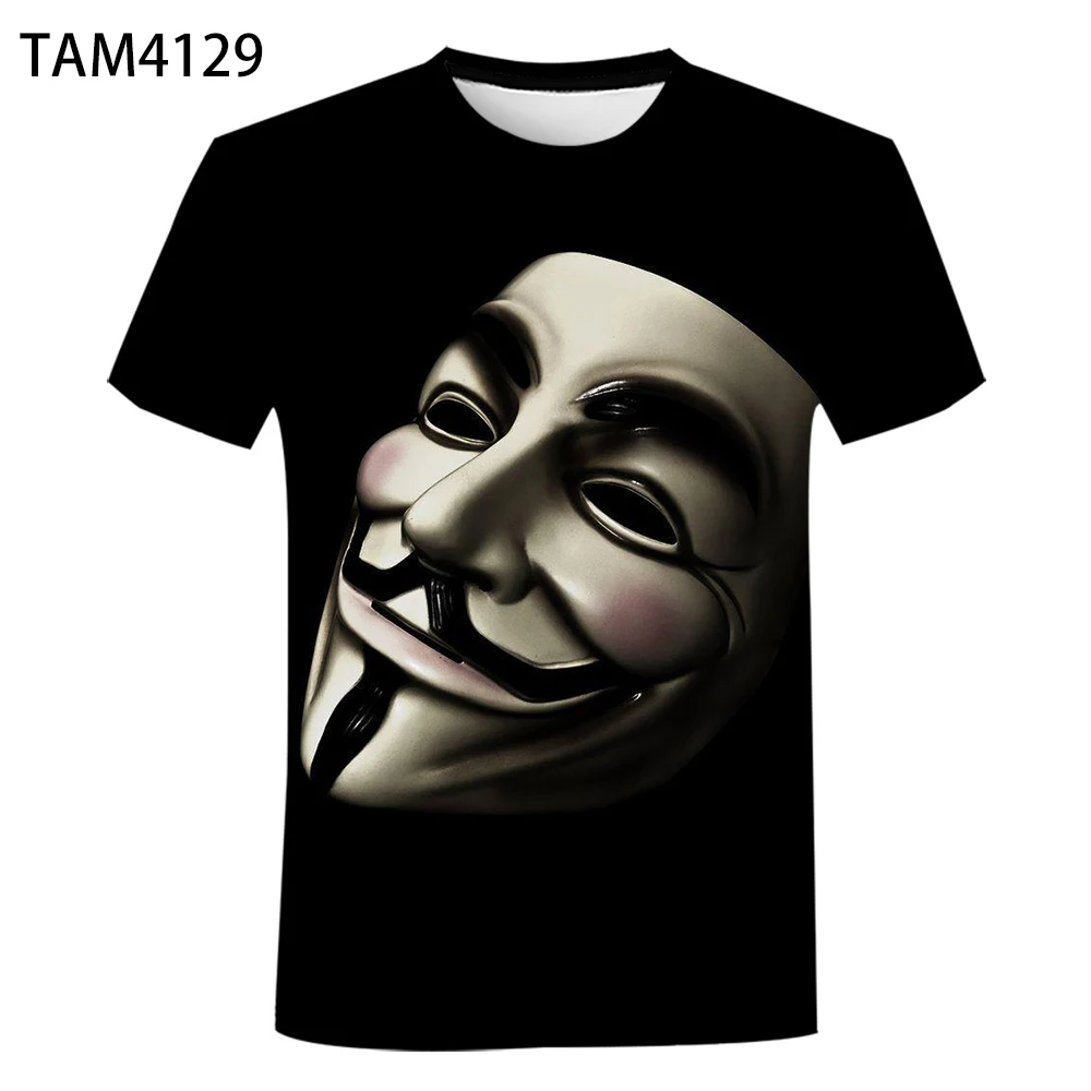 Летняя новая стильная повседневная футболка V значит вендетта для мужчин и