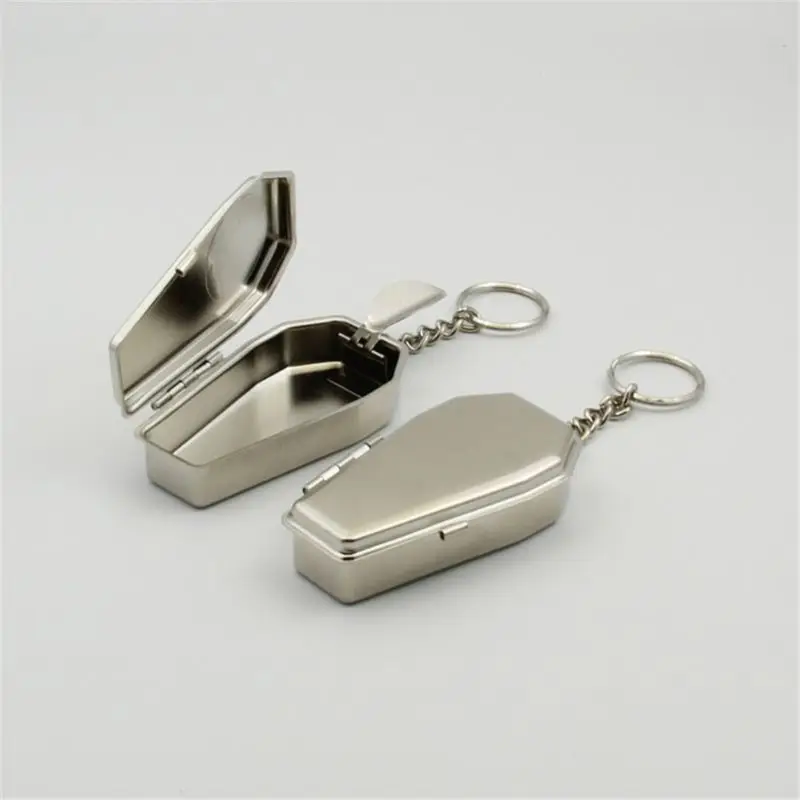 Tinplate Coffin Shape Pocket Ashtray Portable Ash Tray with Lids Smoking Box Y1QE | Спорт и развлечения
