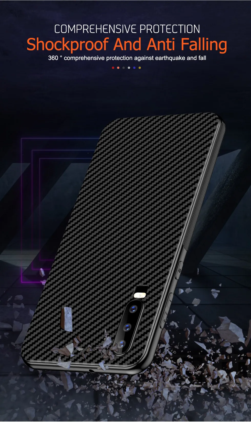 Чехол из углеродного волокна для huawei P20 P30 Lite Pro mate 20 30 Lite Honor Play Y9 Мягкий силиконовый чехол для телефона Ультратонкий черный