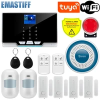 tuya smart wifi gsm security alarm system works with alexa home burglar motion detector smoke door window sensor ip camera