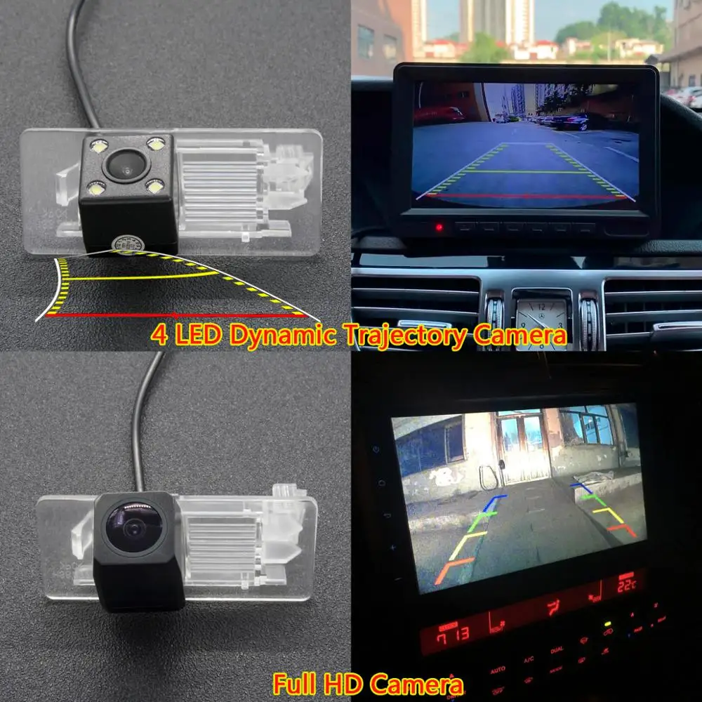 HD динамическая траектория камера заднего вида для VW New Passat Sagitar Lavida Sharan Touareg Skoda Fabia