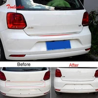 tonlinker tailgate edge decorative cover sticker for volkswagen polo2011 18 stainless steel car styling 1 pcs cover sticker