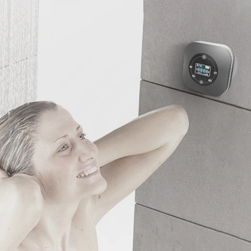 HOTT S603 Bathroom Waterproof Bluetooth Speaker Sucker FM Radio Clock Display Hands-Free Calling | Электроника