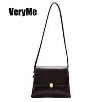 VeryMe Simple Leather Messenger Female Bag Vintage Luxury Women Handbags Korean Shoulder Bag Woman New Crossbody Bags For Lady