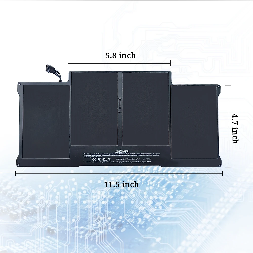 Аккумулятор для ноутбука SKOWER 50WH A1405 A1496 A1377 для Apple Macbook Air 13 дюймов A1369(2010-2011 год) A1466(2012- год) Серия