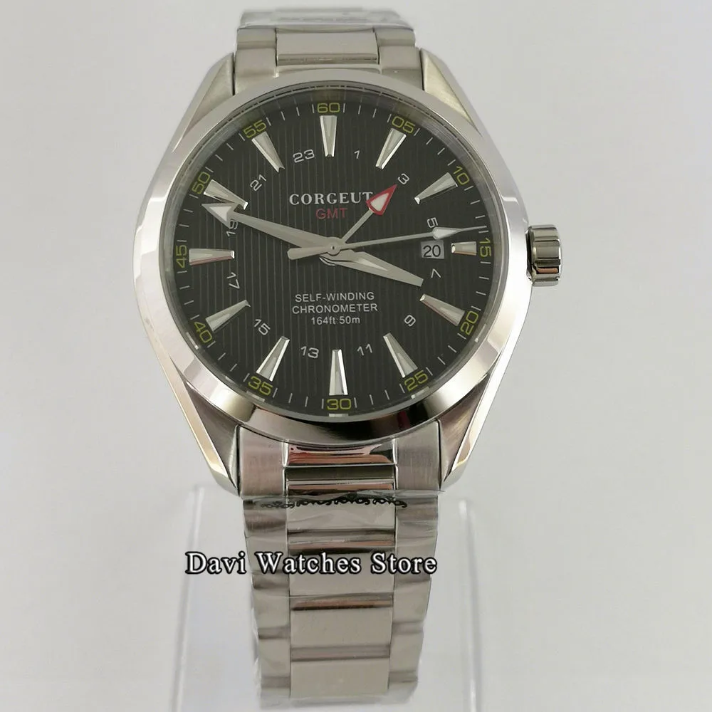 41 мм новые светящиеся автоматические механические мужские часы 3 типа роскошные