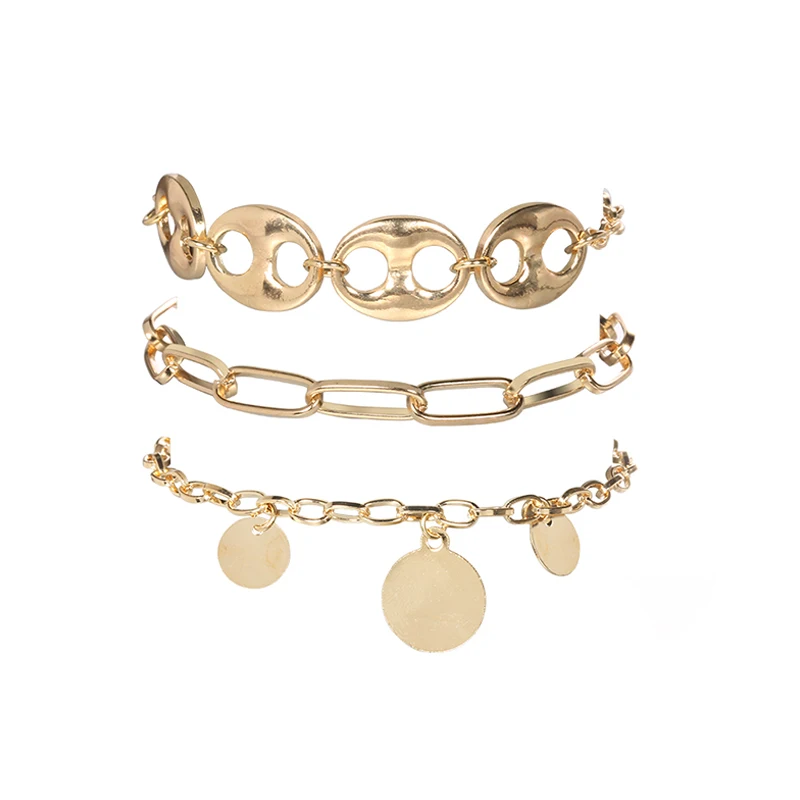 3 шт./компл. богемные браслеты индивидуальные круглые геометрические на цепочке