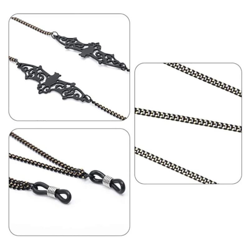 

Retro Black Bat Sunglass Chains Lanyards Eyewear Accessories Sunglasses Reading Glasses Strap Cord Glasses Hanging Rope