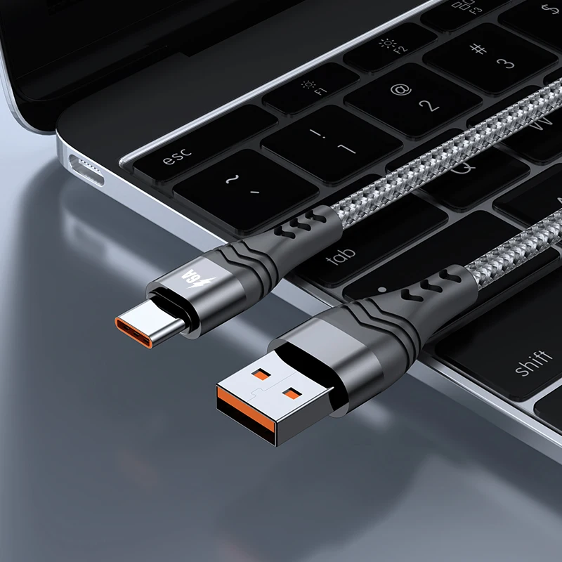 6A 66W USB Type C Cable SCP For Huawei Mate 40 Pro 1/2/3M 5A Fast Charging Charger Data Cord for Xiaomi Samsung OPPO | Мобильные