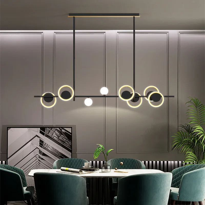 Prezzo Lampadario Moderno In Ferro Battuto Decorazioni Semplici Illuminazione Nordic Bubble Light LED Black Bar Counter 220-240V Lampadario Per Sala Da Pranzo
