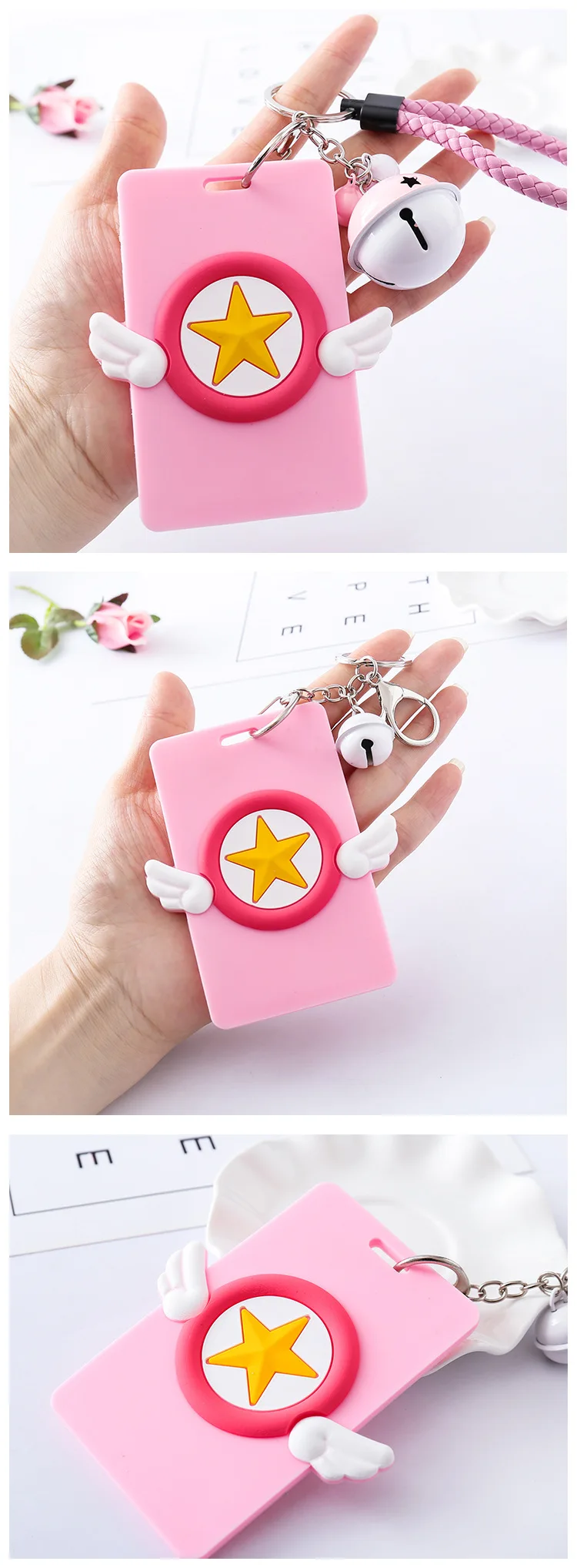 Аниме Card Captor Cardcaptor Sakura милый прекрасный банковский чехол для автобусной карты колокольчик набор держатель для карт аксессуары для косплея реквизит подарок для девочки