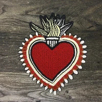 2 pieces red heart shaped badgespatches paste on clothes bag shoesbadges clothing patch appliquediy sewing accessories