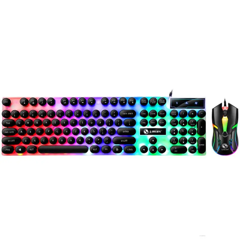 

New GTX300 Punk Retro Keyboard Backlit Gaming USB Wired Suspended Keyboard and Mouse Set